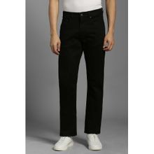 Louis Philippe Men's Jet Black Regular Fit Mid-Rise Stretchable Jeans