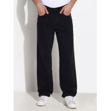 SHOWOFF Mens Black Straight Fit Jeans