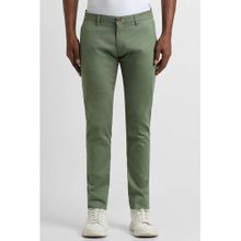 Peter England Men Green Solid Low Skinny Fit Chino Trousers