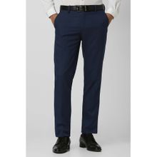 Van Heusen Men Navy Textured Slim Fit Chinos