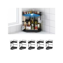 USHA SHRIRAM L Corner Seasoning Rack Standard Style Two layer, Black