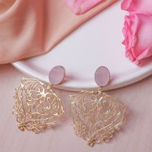 Johori Handcrafted Heart Shape Pink Earring