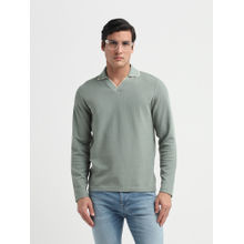 SELECTED HOMME Adley Waffle Slim Fit Green Polo T-Shirt