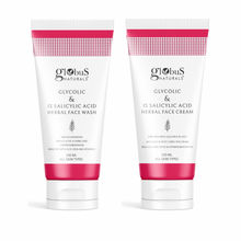 Globus Naturals Glycolic + 1% Salicylic Acid Face Wash + Face Cream Combo - Set of 2