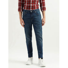 United Colors of Benetton Solid Mid Rise Carrot Fit Jeans Blue