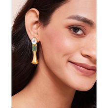 Fabindia Silver Dangler Earrings Green