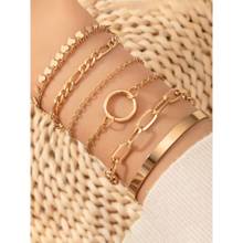 Jewels Galaxy Gold Toned Gold Plated Contemporary Stackable Bracelet (Pack of 6)