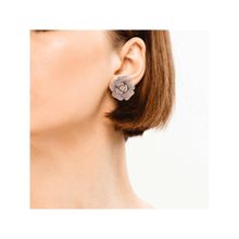 PRIHAN LUXURY Rose Gold Diamond Floral Studs