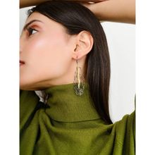 METALM Handcrafted Rose Gold Black Rhodium Silver Wing Earrings