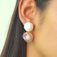 Ayesha Quirky Gold-Toned Short Pearl Drop Earrings
