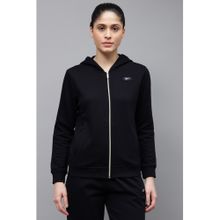Reebok Black Solid Hooded Training Sweatshirt