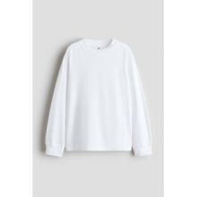 H&M Boys White Long-Sleeved Cotton T-Shirt