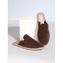 Styli Mens Brown Faux Suede Mule Espadrilles
