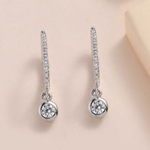 Ornate Jewels 925 Sterling White American Diamond Solitaire Drop Earring for Women