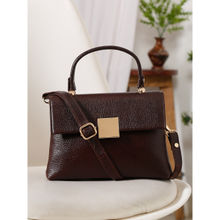 Teakwood Classy Womens Solid Brown Handbag