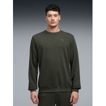 Puma Green Essentials Logo Men’S Regular Fit Crew Sweatshirt