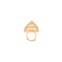 Zohra Gold Plated Louvre Ring