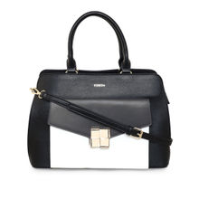 ESBEDA Black Grey Color Elegant Two Tone Lady Handbag For Women (M)