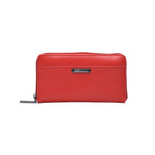 ESBEDA Red Colour Solid Pattern Texture Zip Around Wallet For Women