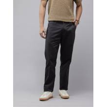 GENIPS Charcoal Cotton Relaxed Fit Pant