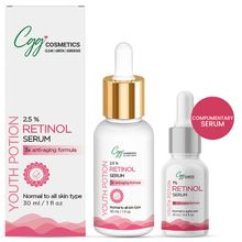 CGG Cosmetics Retinol 2.5% Facial Serum 30ml & Free 10ml Sample Of 1% Retinol Serum