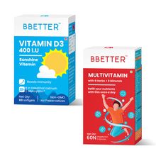 BBETTER Immunity Combo Pack - Vitamin D 60 Softgels + Multivitamin 60 Capsules