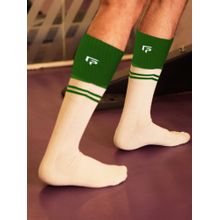 Footprints Bamboo Full Length Compression Sports Socks for Unisex Green