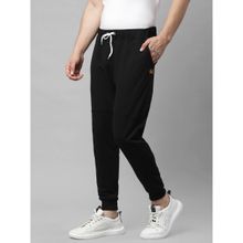 RIGO Men Black Cut & Sew Terry Jogger