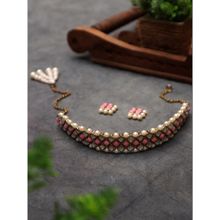 PAYA Kundan-Pink Stone Choker Necklace Set