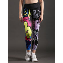 The Dance Bible Multicolor Boom Printed Gym Tights For Women