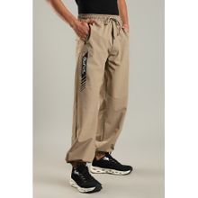 DOMIN8 Men Textured Fabric Boxy Brown Joggers