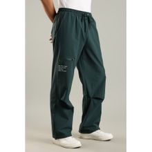 DOMIN8 Men Oversized Parachute Green Trackpant