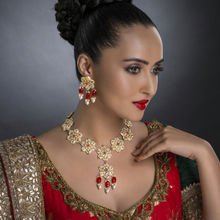 Sukkhi Lavish Kundan Gold Plated Pearl Necklace Set For Women (SKR85682)