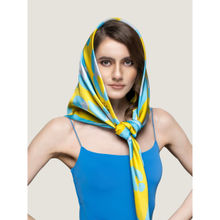 Waraq Dreamy Pop Yellow Vegan Satin Square Scarf