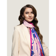 Waraq Blue Tiger Vegan Satin Stole