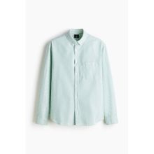 H&M Men Green Regular Fit Oxford Shirt