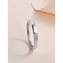 925 Silver 0.3 Carat American Diamond Eternity Adjustable Ring For Men & Boys