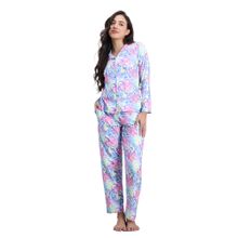 Zivame Women Buttersoft Knit Poly Multi-Color Printed Shirt & Pyjama