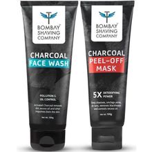 Bombay Shaving Company Charcoal Face Wash And Charcoal Peel Off Mask Combo