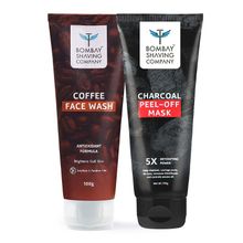 Bombay Shaving Company Coffee Face Wash And Charcoal Peel Off Mask Combo