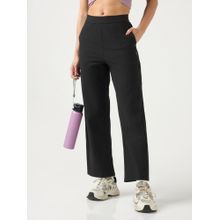 Technosport Women Straight Fit Trackpant - Black