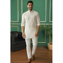 TATTVA Off White Solid Short Kurta