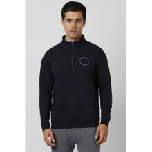 Van Heusen Men Navy Graphic Print Round Neck Sweatshirt