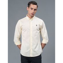 Red Tape Pale Yellow Solid Pure Cotton Men Shirt