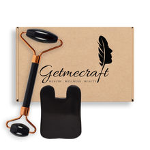 Getmecraft Black Obsidian Face Roller And Rabbit Ear Shape G...