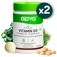 Oziva Plant Based Vitamin D3+K2+B12 For Stronger Bones - Pack Of 2