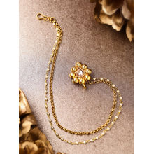 Priyaasi Gold-Plated Kundan Studded Dual Chain Nose Pin
