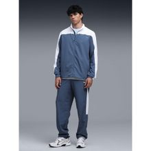 Puma Blue Colorblock Regular Fit Jacket and Trackpant