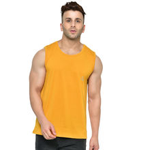 Chkokko Men Gym Tank Tops - Mustard