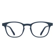 Lenskart Hustlr Blue Block Phone Computer Glasses Navy Blue Full Rim Wayfarer Size-46